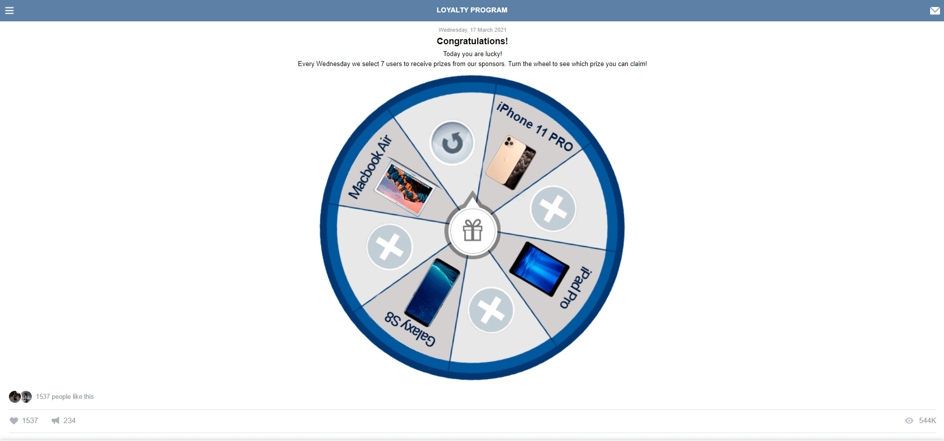 Pre-lander for the Sweepstakes PIN Submit case study