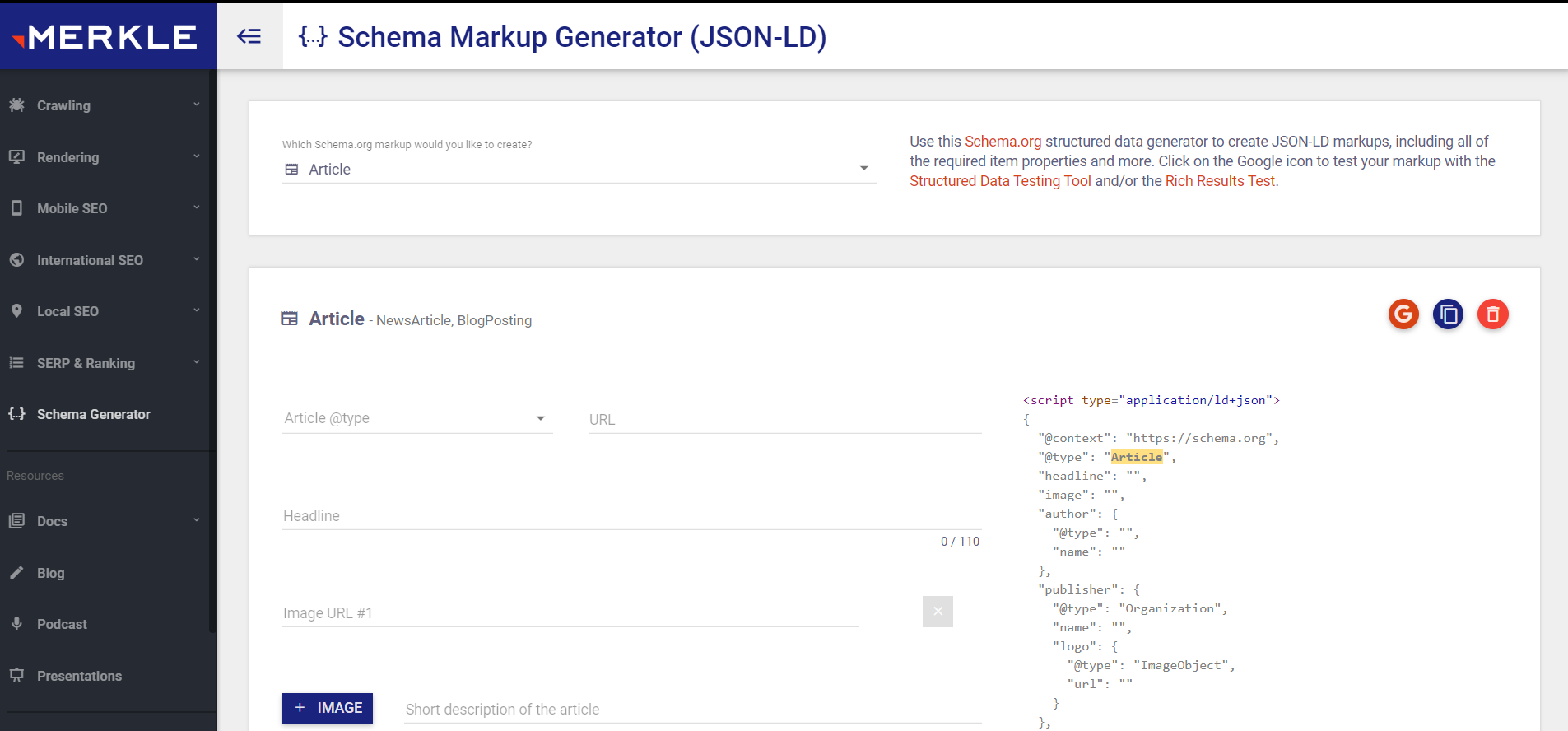 Merkle’s Schema Markup Generator (JSON-LD)