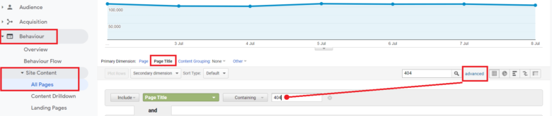 How to find 404 errors with Google Analytics