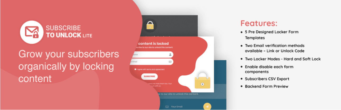 Subscribe to Unlock Opt-In content locker lite