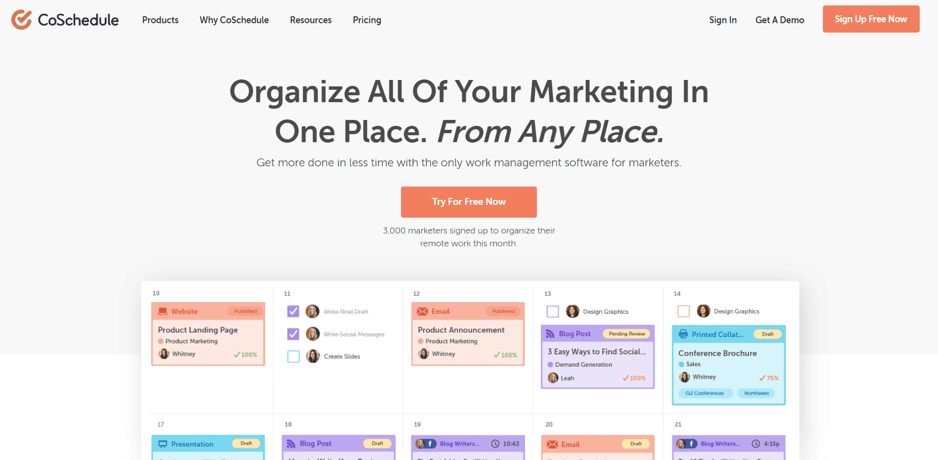 CoSchedule home page