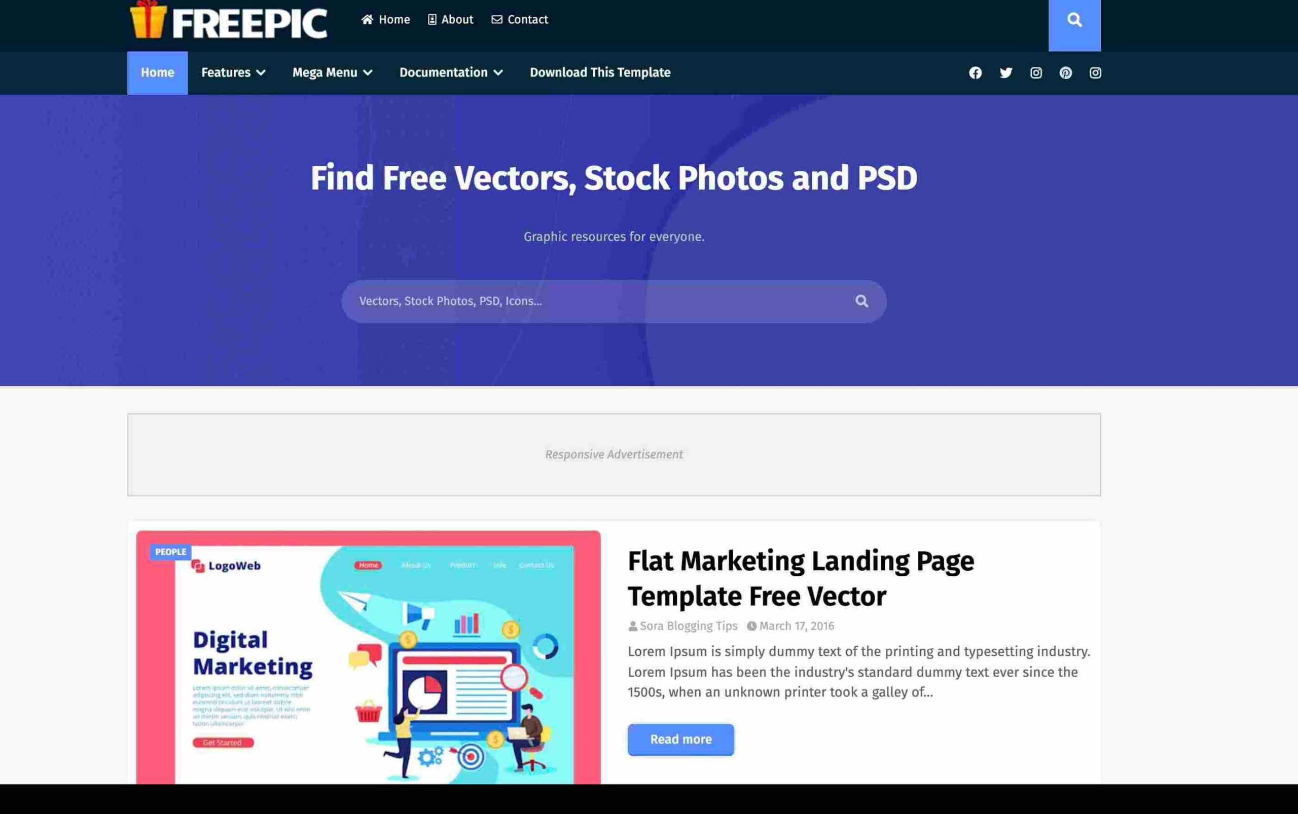 Freepic Blogger template