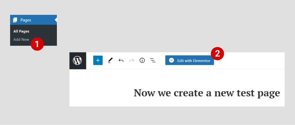 Creating a new page with Elementor