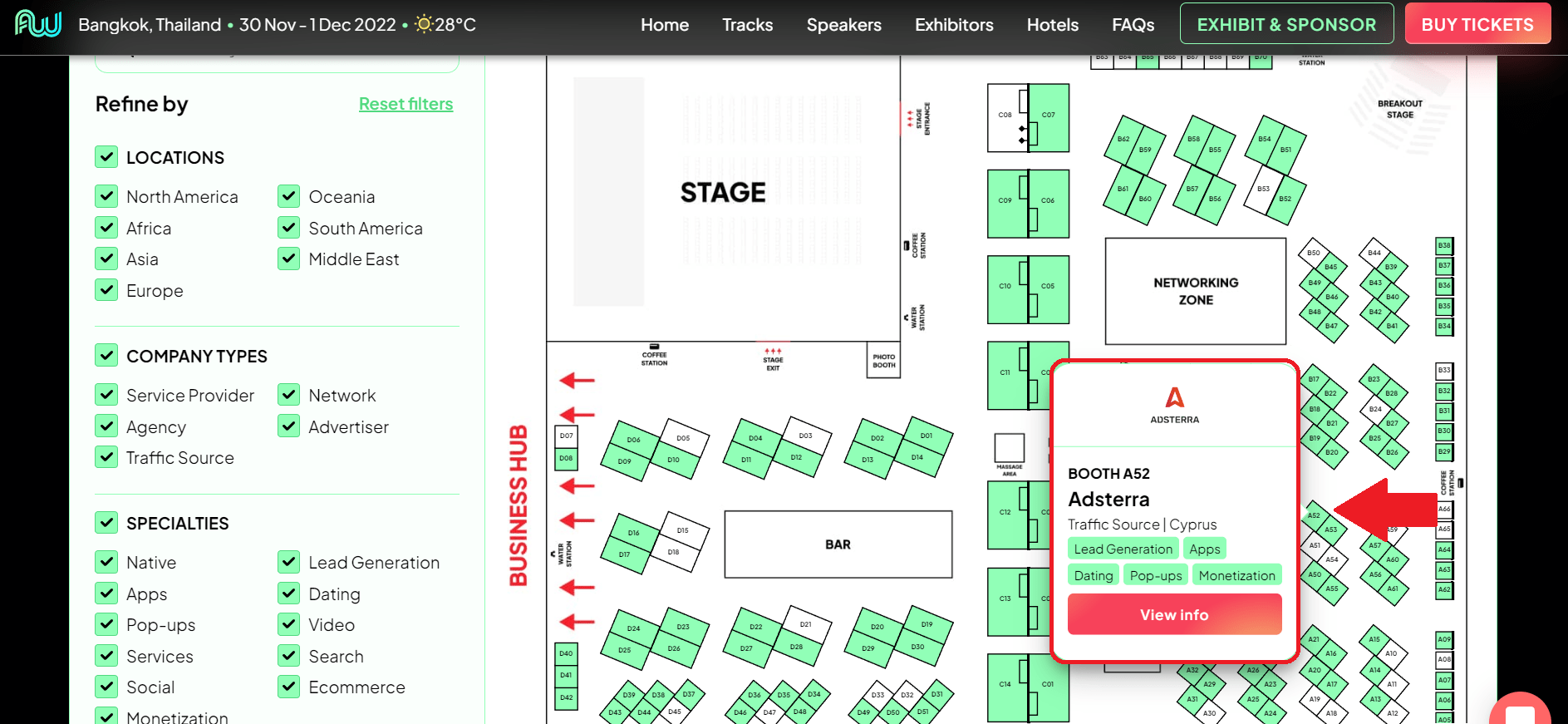 Adsterra booth at AWA 2022