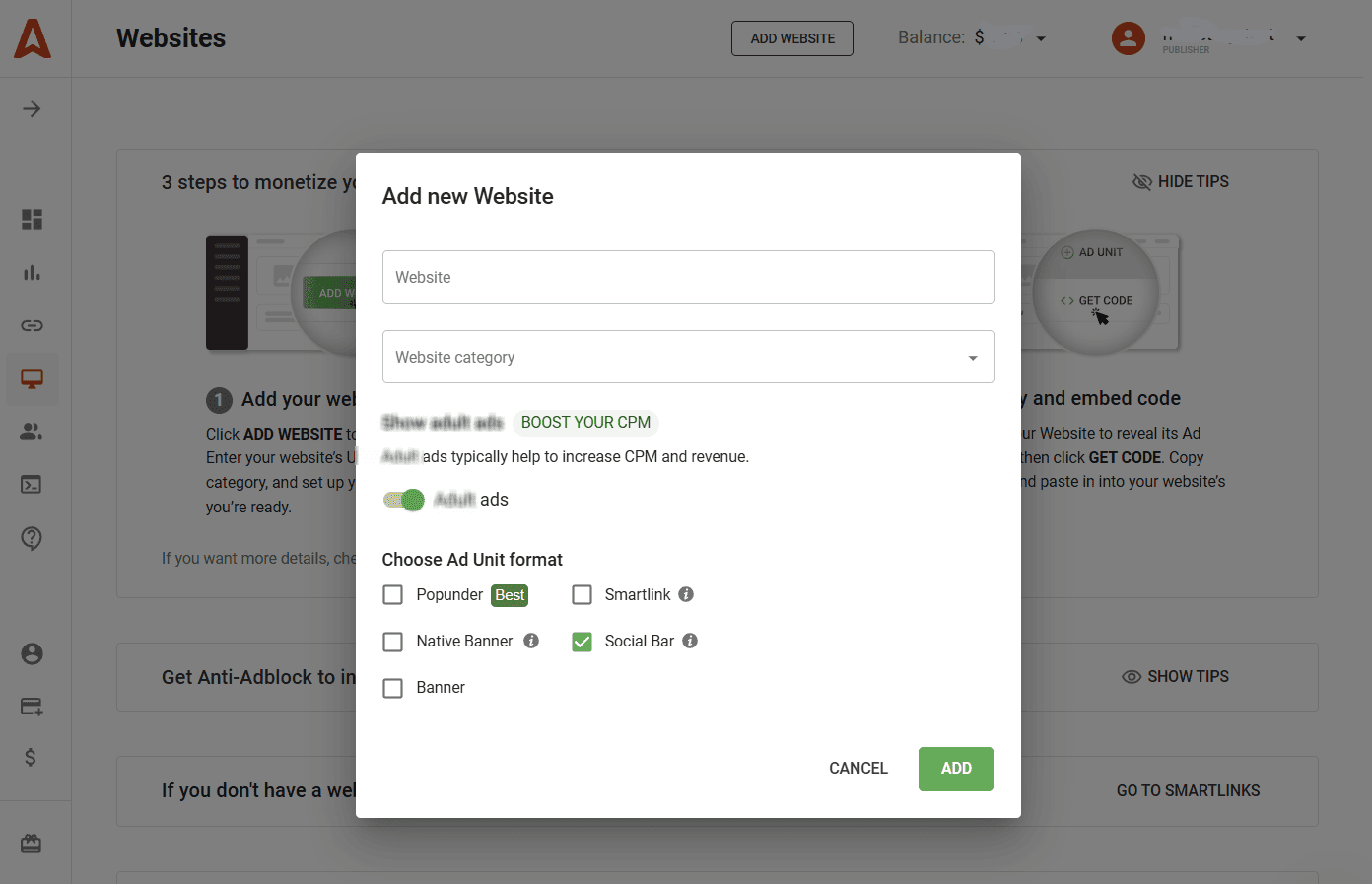 A guide to getting started with Social Bar monetization - 1