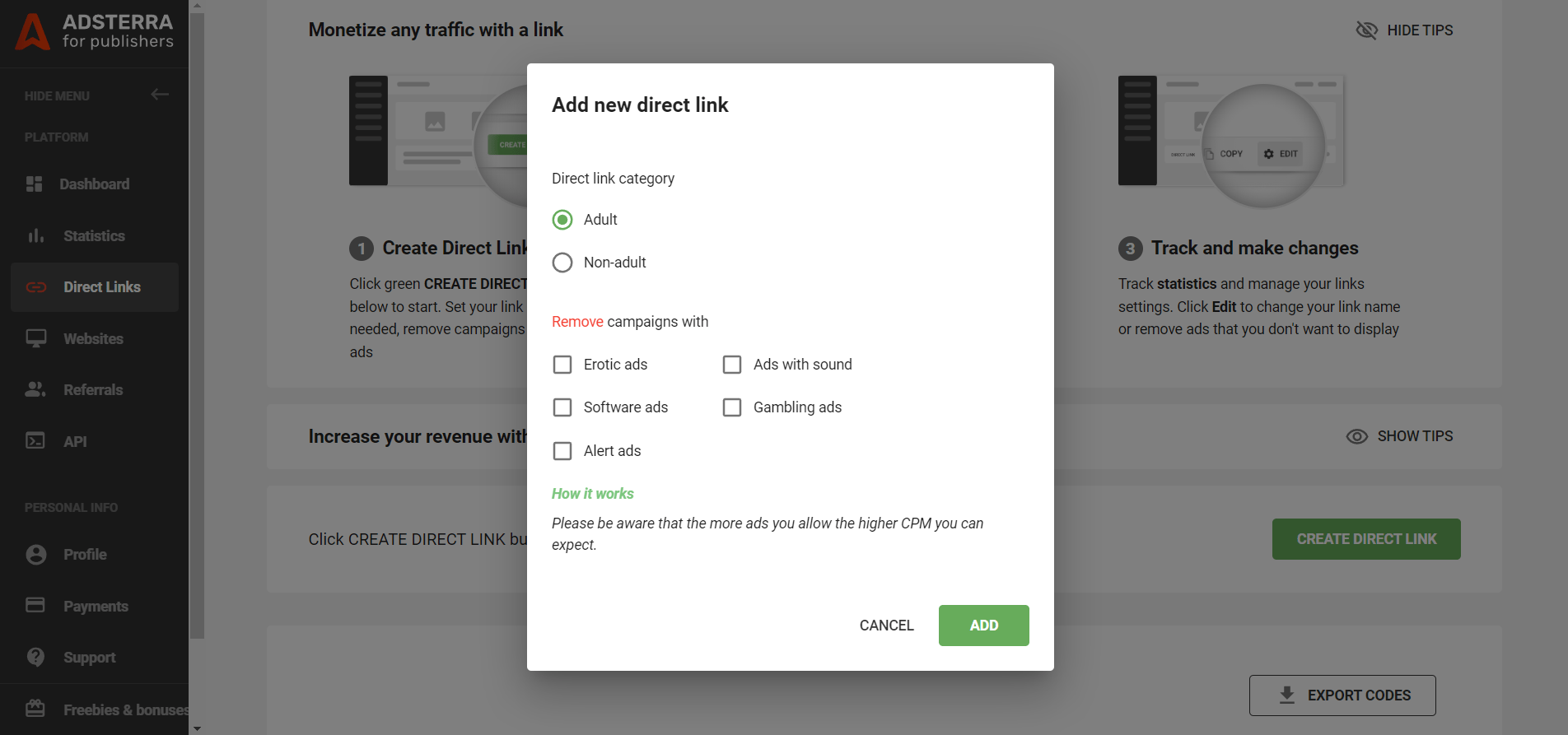 direct-link-parameters