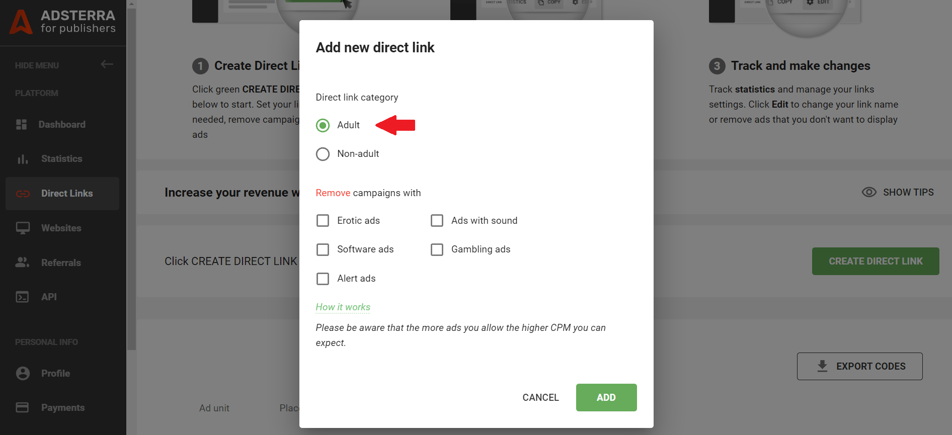 add-niche-specific-link