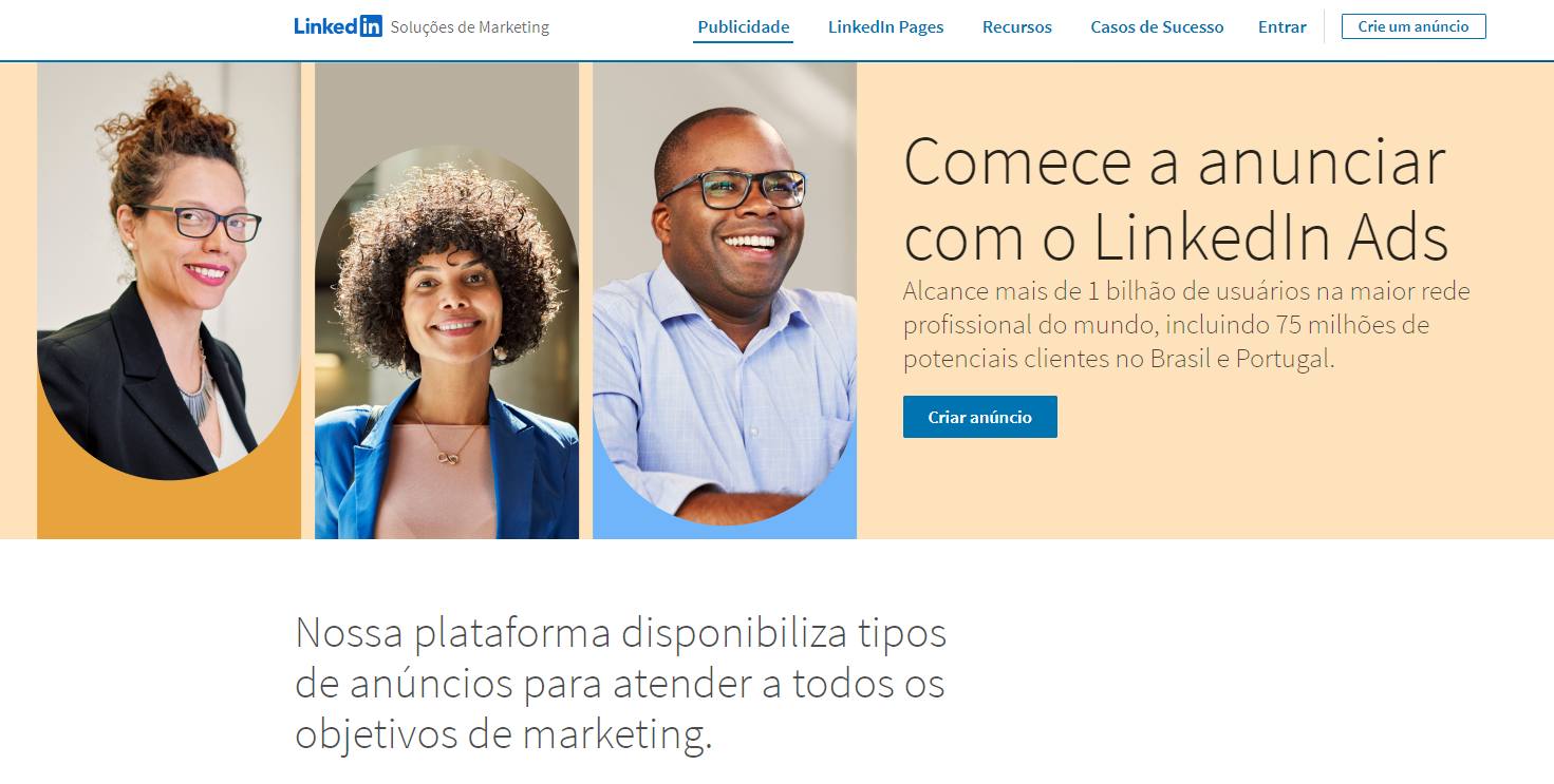 pagina-inicial-do-linkedin-ads