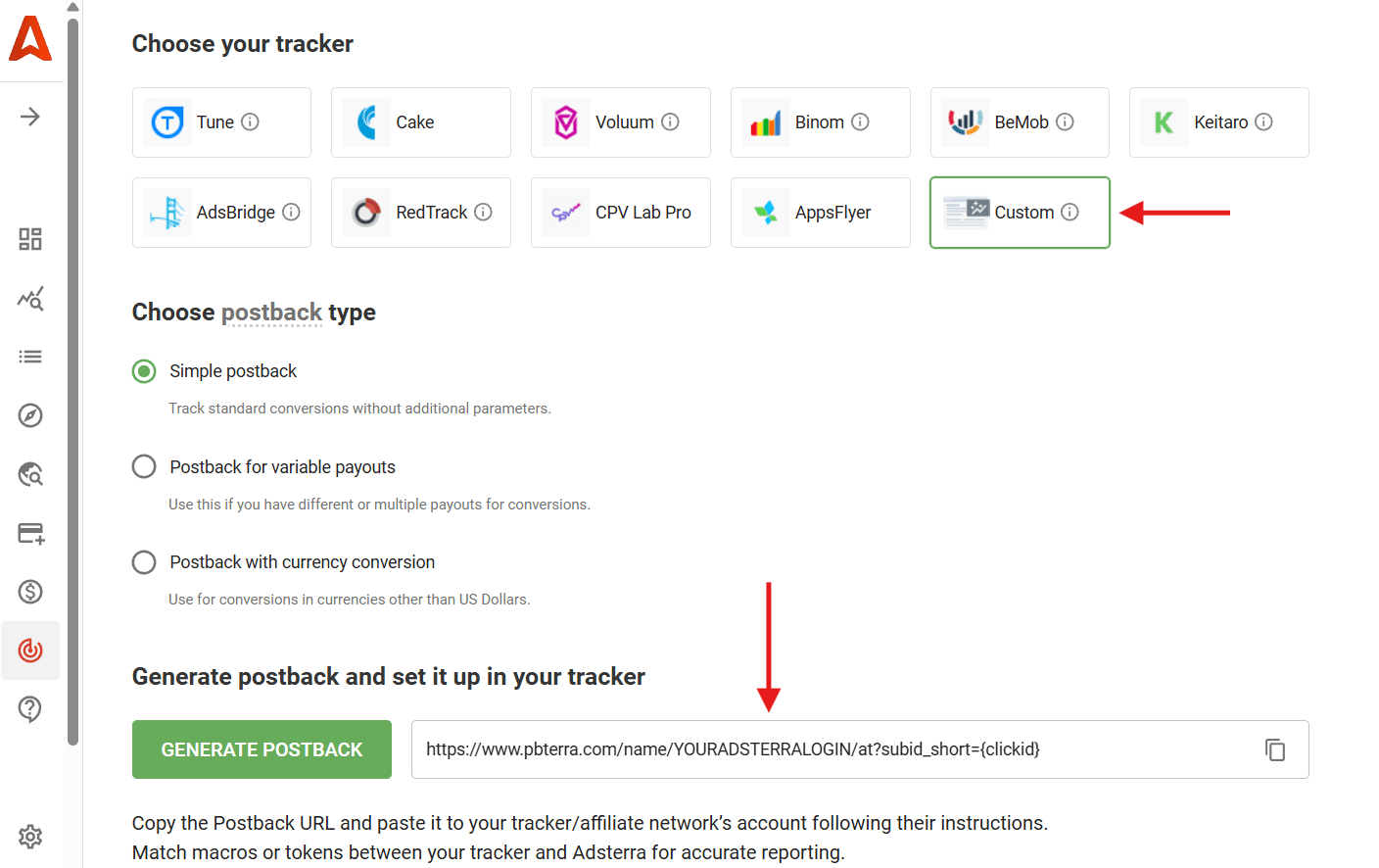 generate-custom-postback-url