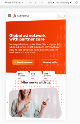 Mobile view of a website Mobile view of a website