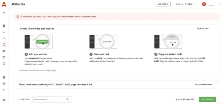 websites add