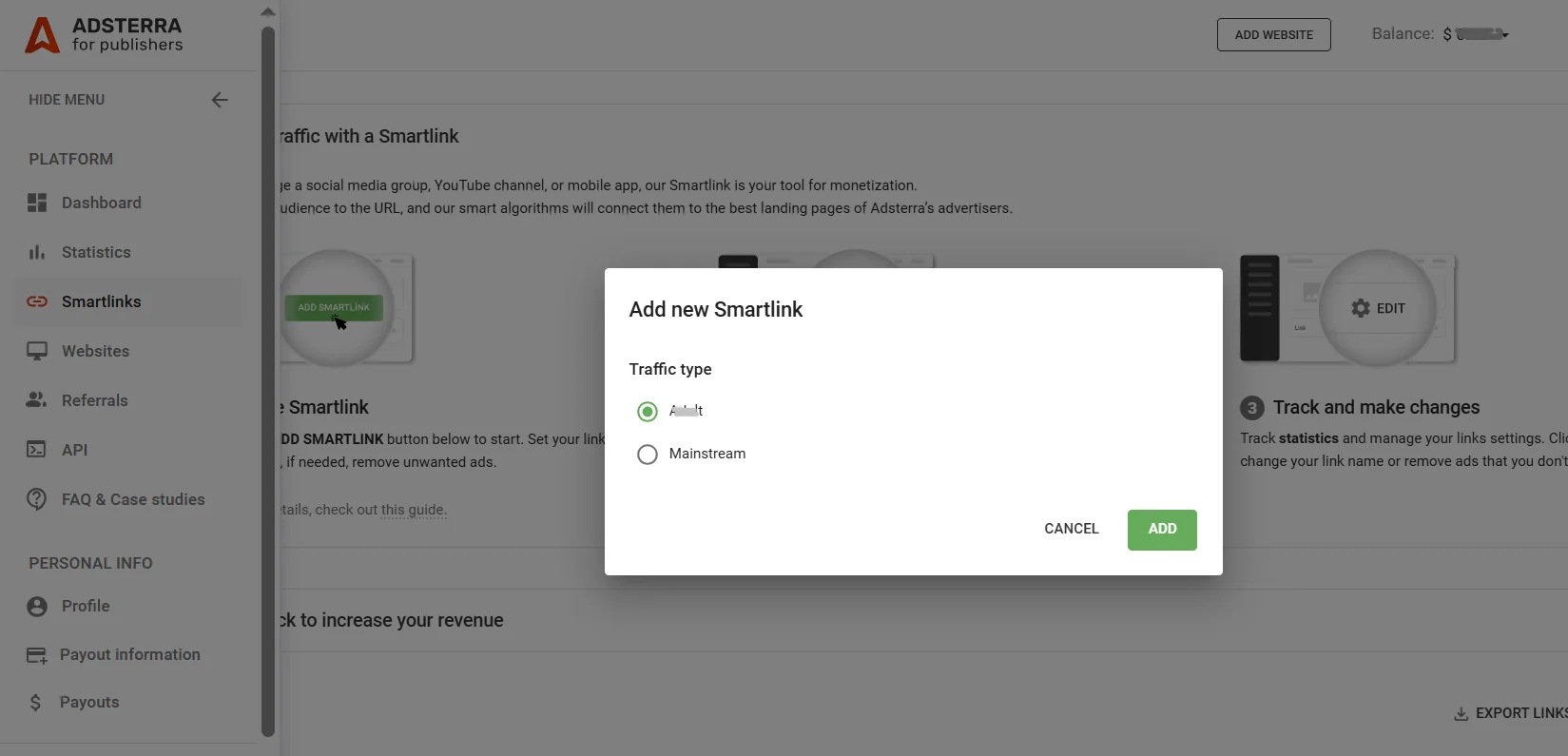 generate-new-smartlink-or-direct-link
