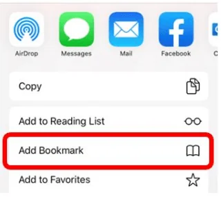 add bookmark on ios