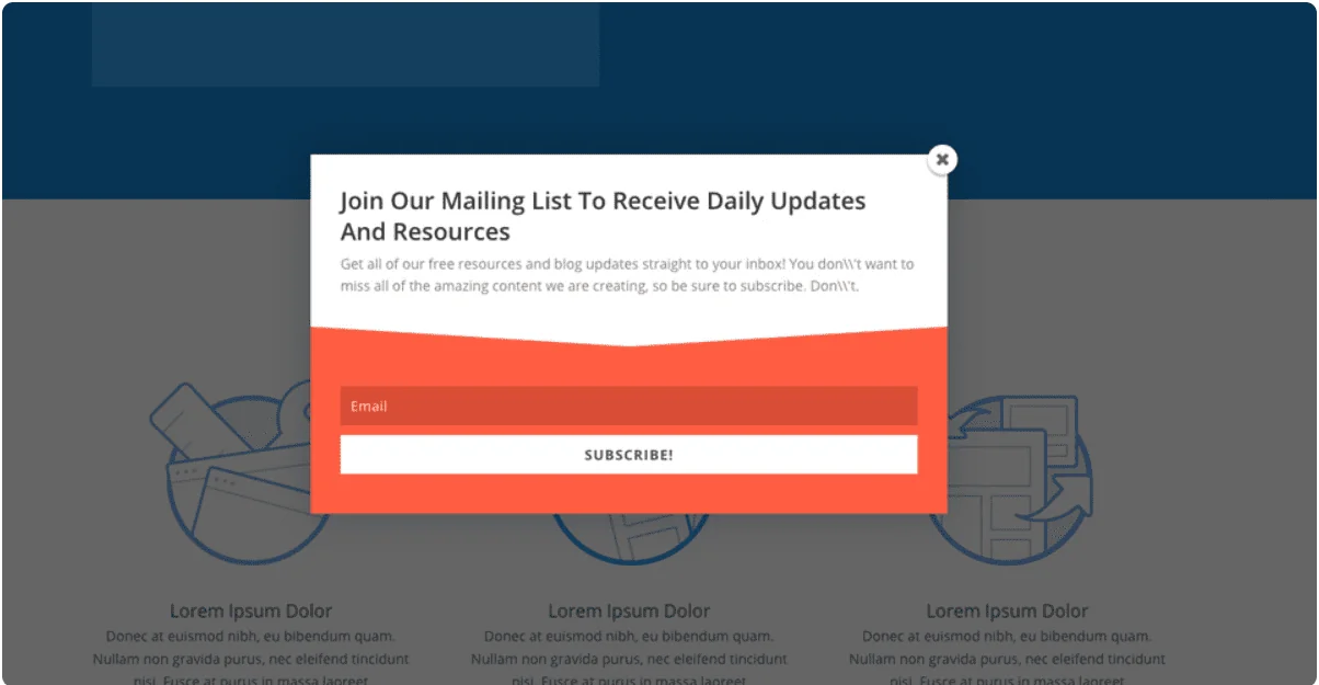 WordPress content locker mailing list form