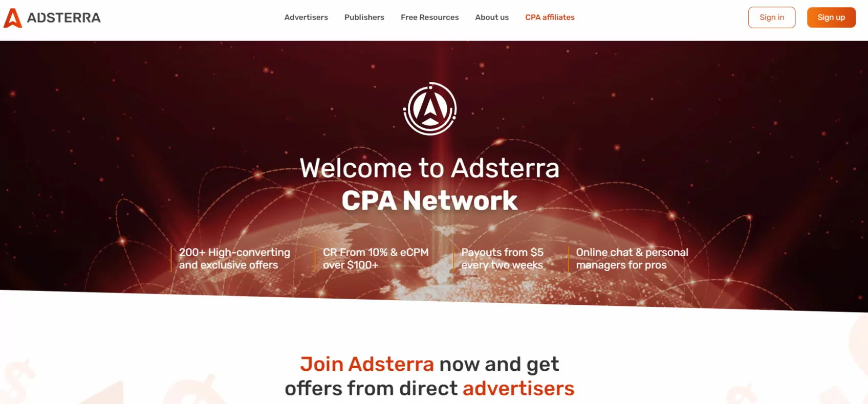 Adsterra CPA network