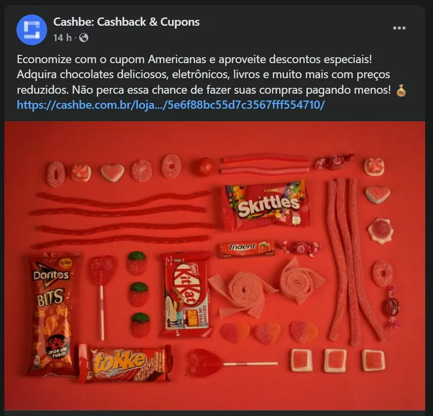 link-de-redirecionamento-no-facebook-da-cashbe