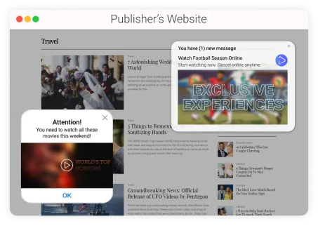5 Real examples of Pop-Up ad monetization