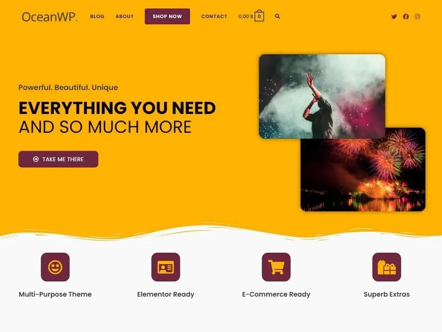 demostracion del tema de wordpress oceanwp