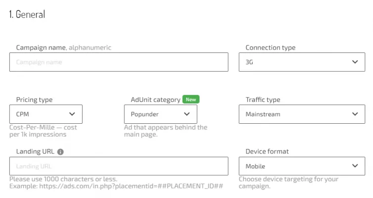 Choosing 3g connection type on Adsterra platform 3g connection type on Adsterra platform
